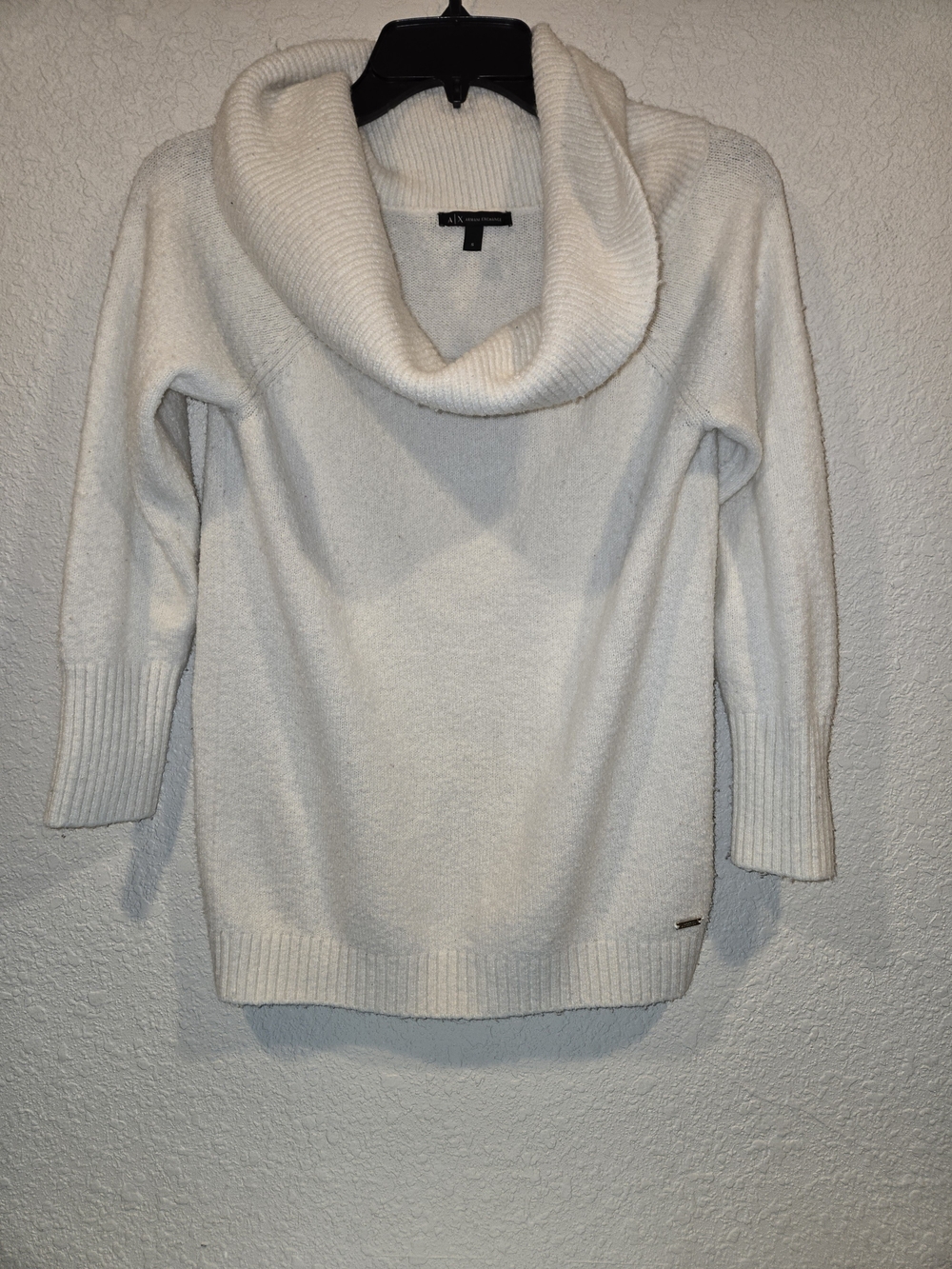 A/X Armani Exchange Cream Cowl Neck Sweater Size Small